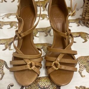 Tory Burch strappy heels. - size 7 1/2 - beige